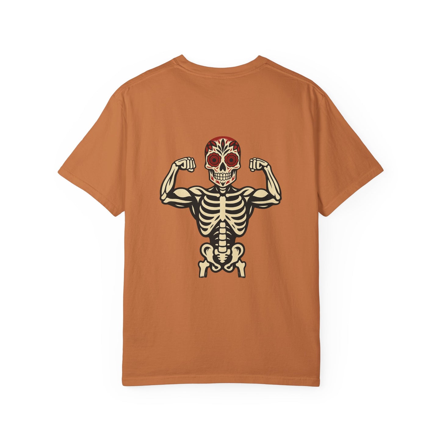 "Flex Till Death" – Muscular Skeleton Gym Tee