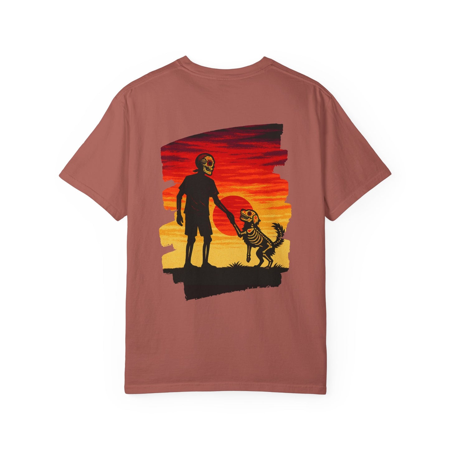 "Till the End, My Friend" – Skeleton & Dog Sunset Tee
