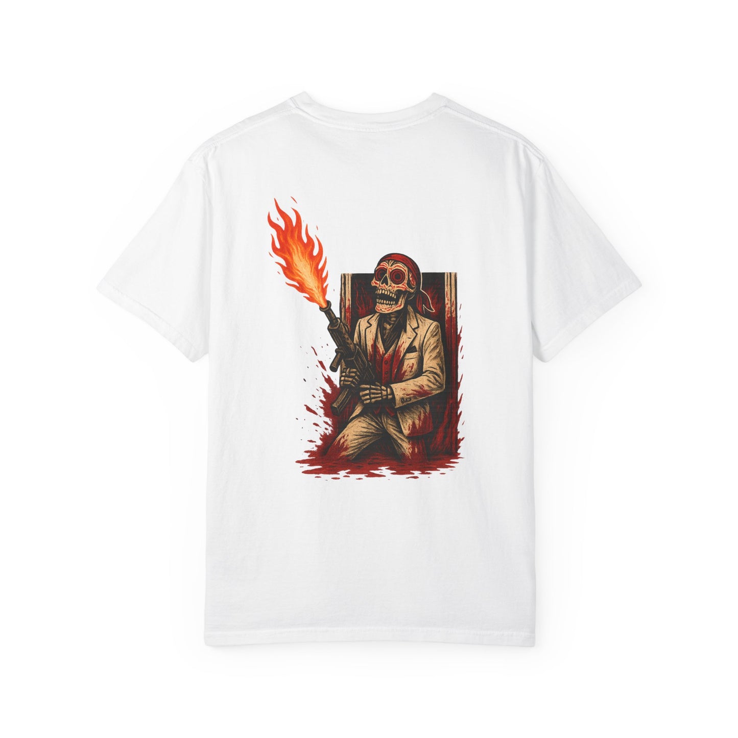 "Say Bone More Time" – Skeleton Warlord with Flamethrower Tee