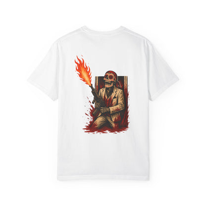 "Say Bone More Time" – Skeleton Warlord with Flamethrower Tee