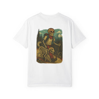 "Hike or Die" – Skeleton Trekker & Dog Adventure Tee