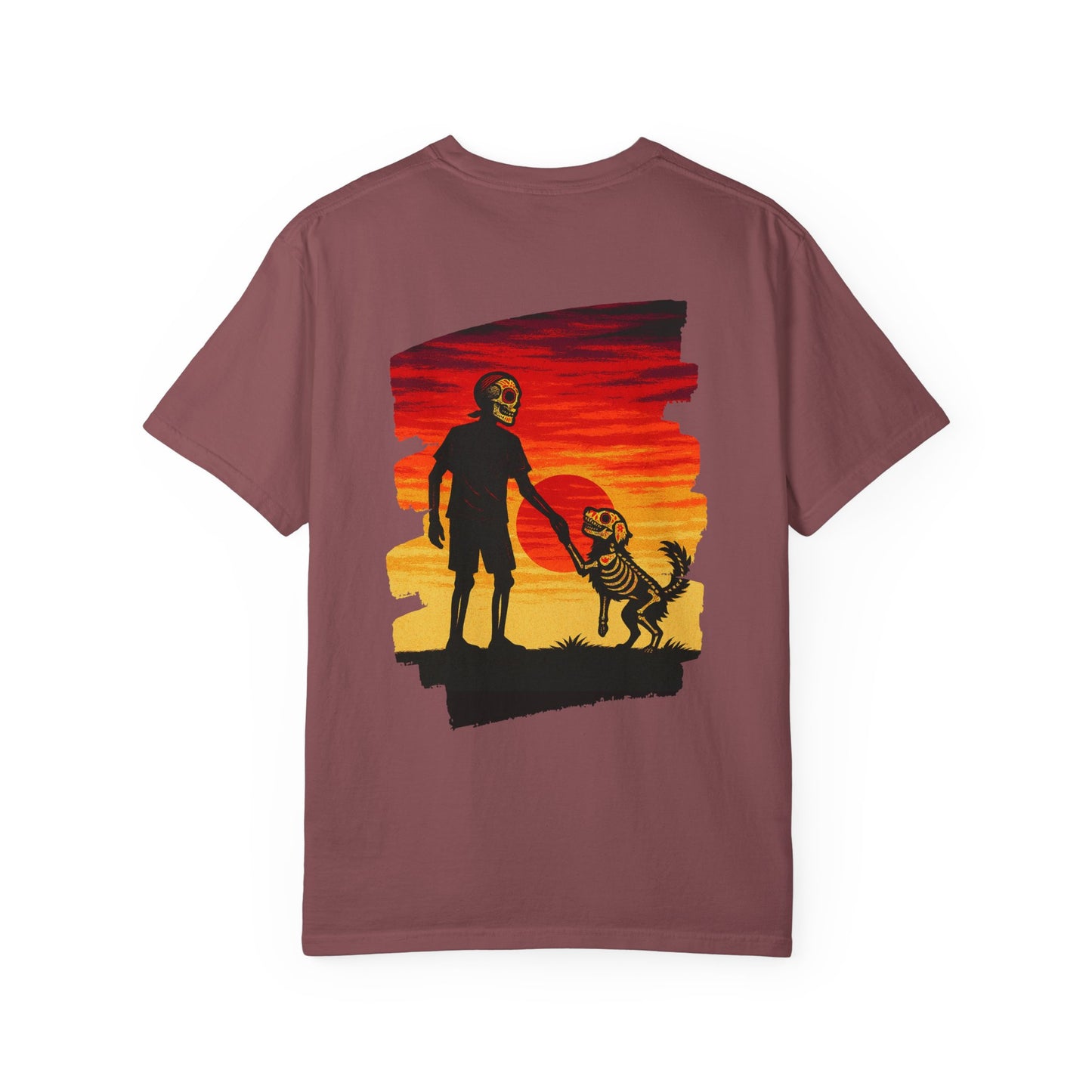 "Till the End, My Friend" – Skeleton & Dog Sunset Tee