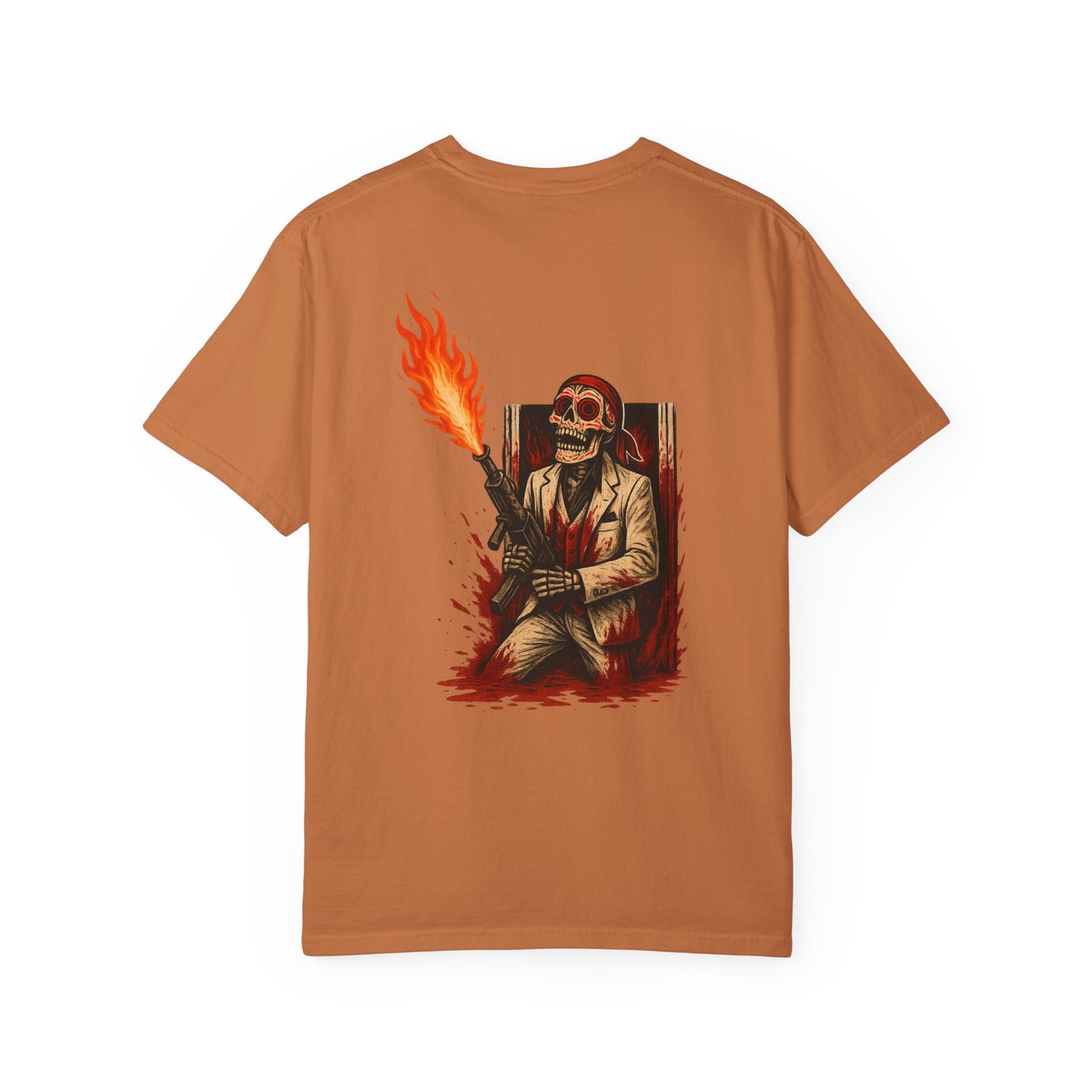 "Say Bone More Time" – Skeleton Warlord with Flamethrower Tee