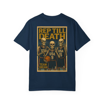 "Rep Till Death – Team Dream" Skeleton USA Basketball Tee