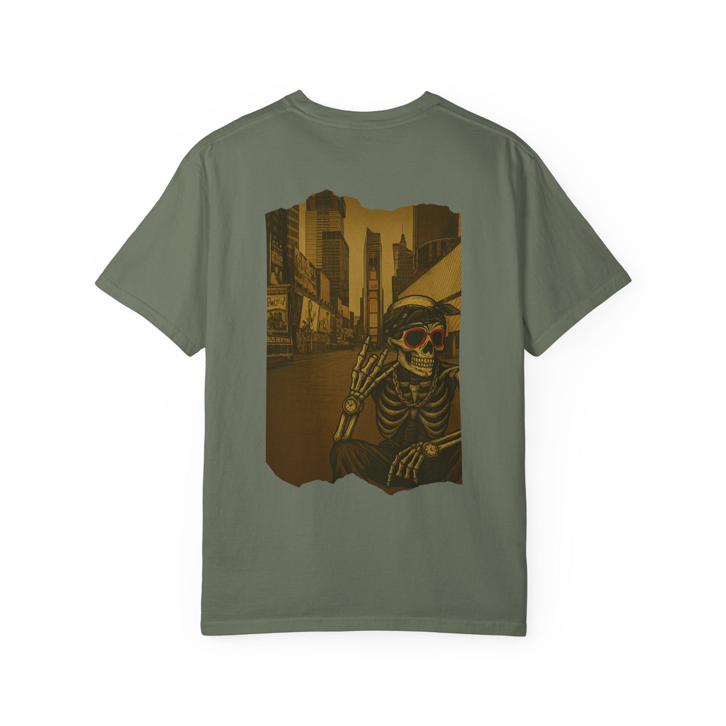 "Dead Time Hustle" – Skeleton in Times Square Tee