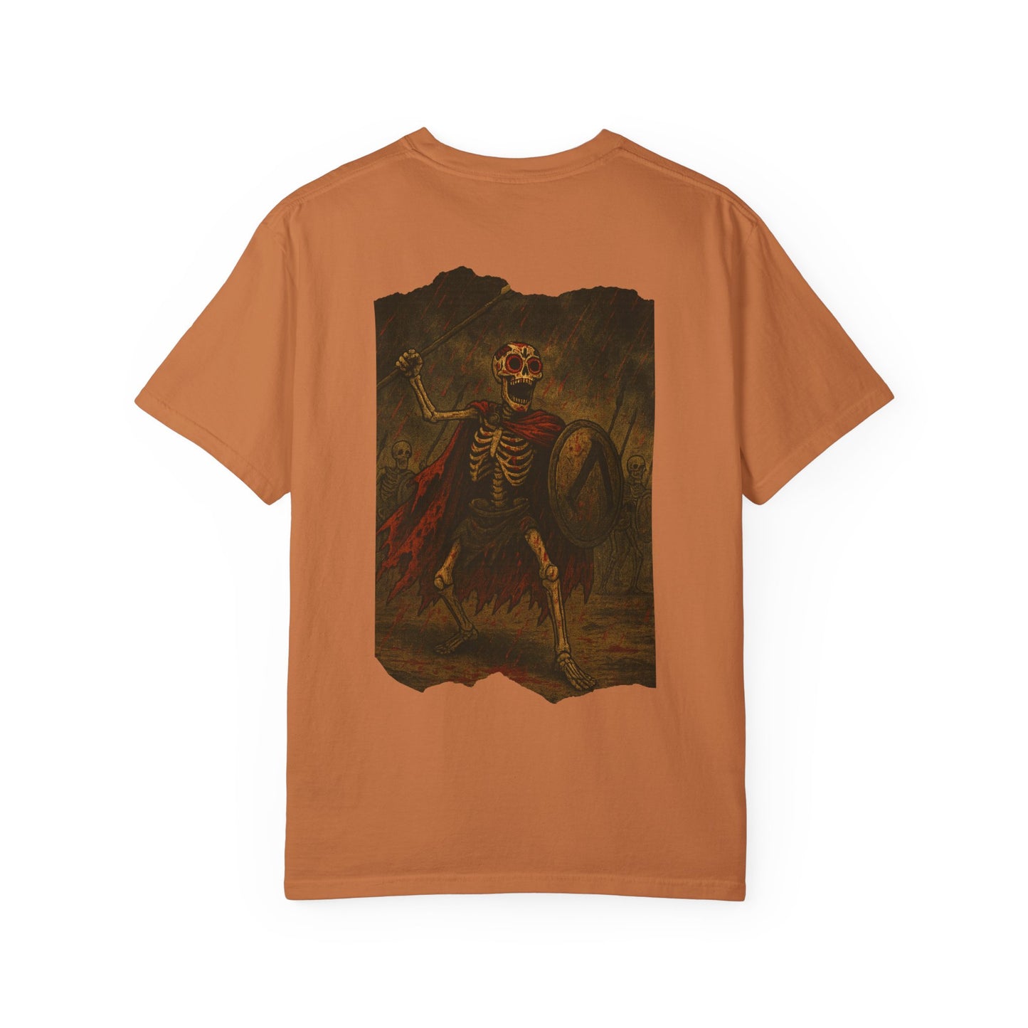 "Never Die, Just War" – Skeleton Spartan Warrior Tee