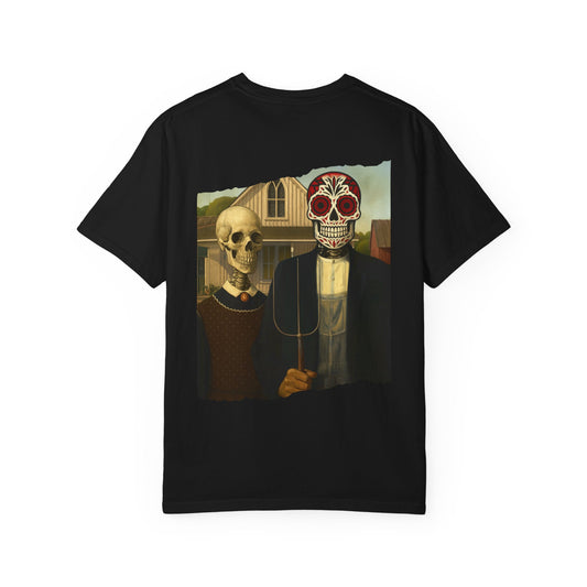"American Ghoulthic" – Skeleton Farmstead Tee