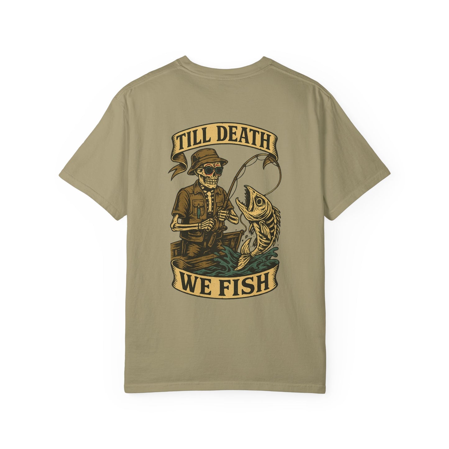 Till Death We Fish – Skeleton Angler Tee