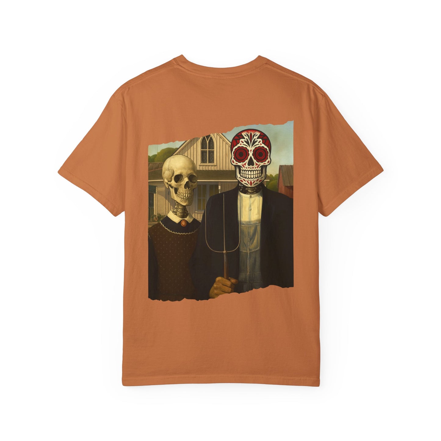 "American Ghoulthic" – Skeleton Farmstead Tee