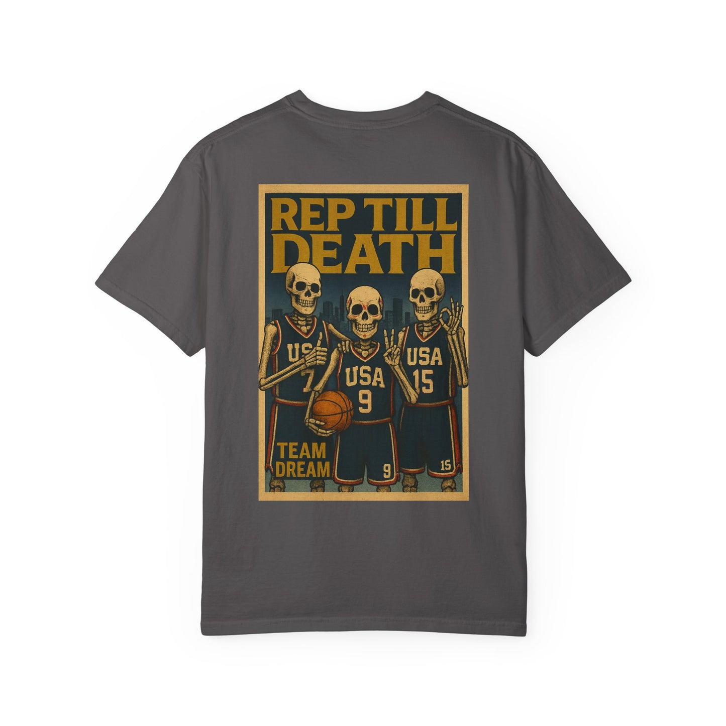 "Rep Till Death – Team Dream" Skeleton USA Basketball Tee