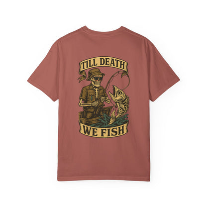 Till Death We Fish – Skeleton Angler Tee