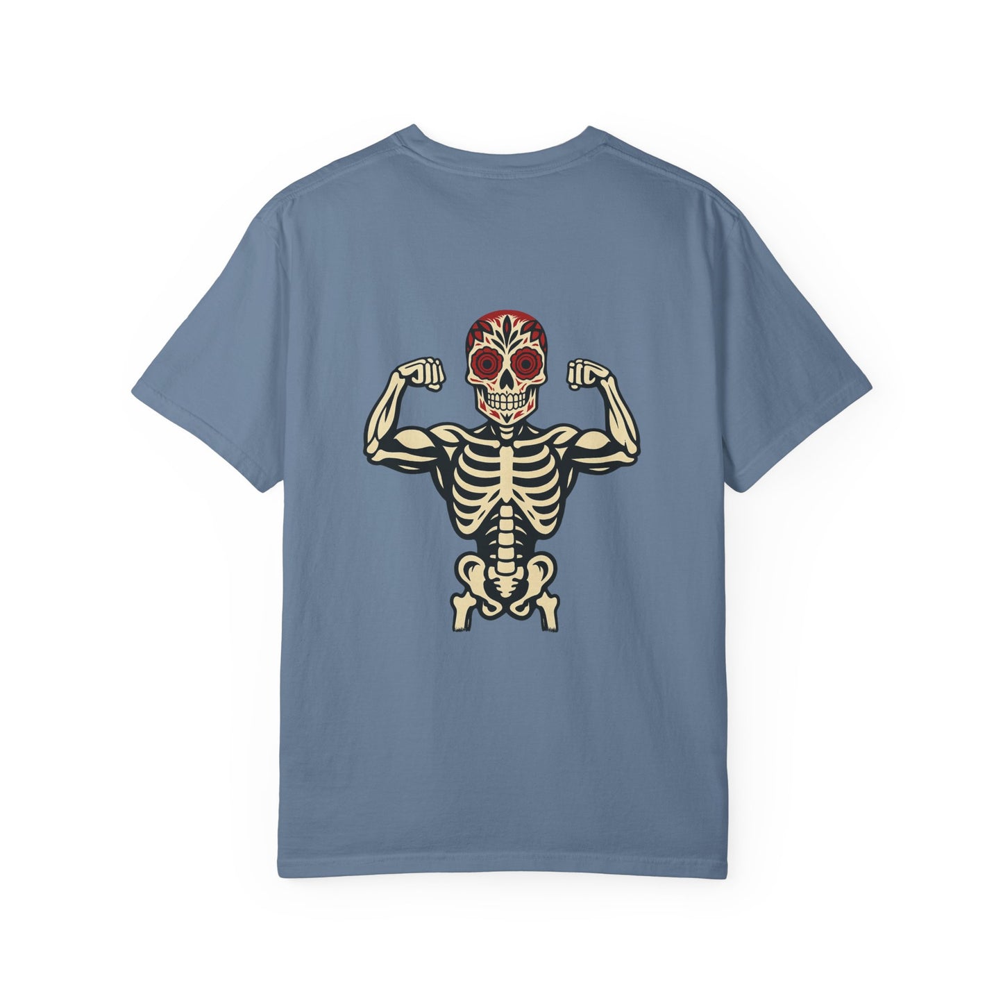 "Flex Till Death" – Muscular Skeleton Gym Tee