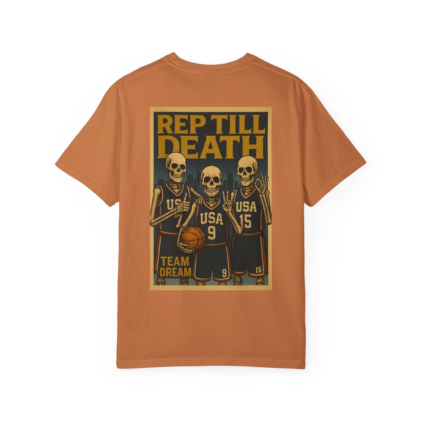"Rep Till Death – Team Dream" Skeleton USA Basketball Tee