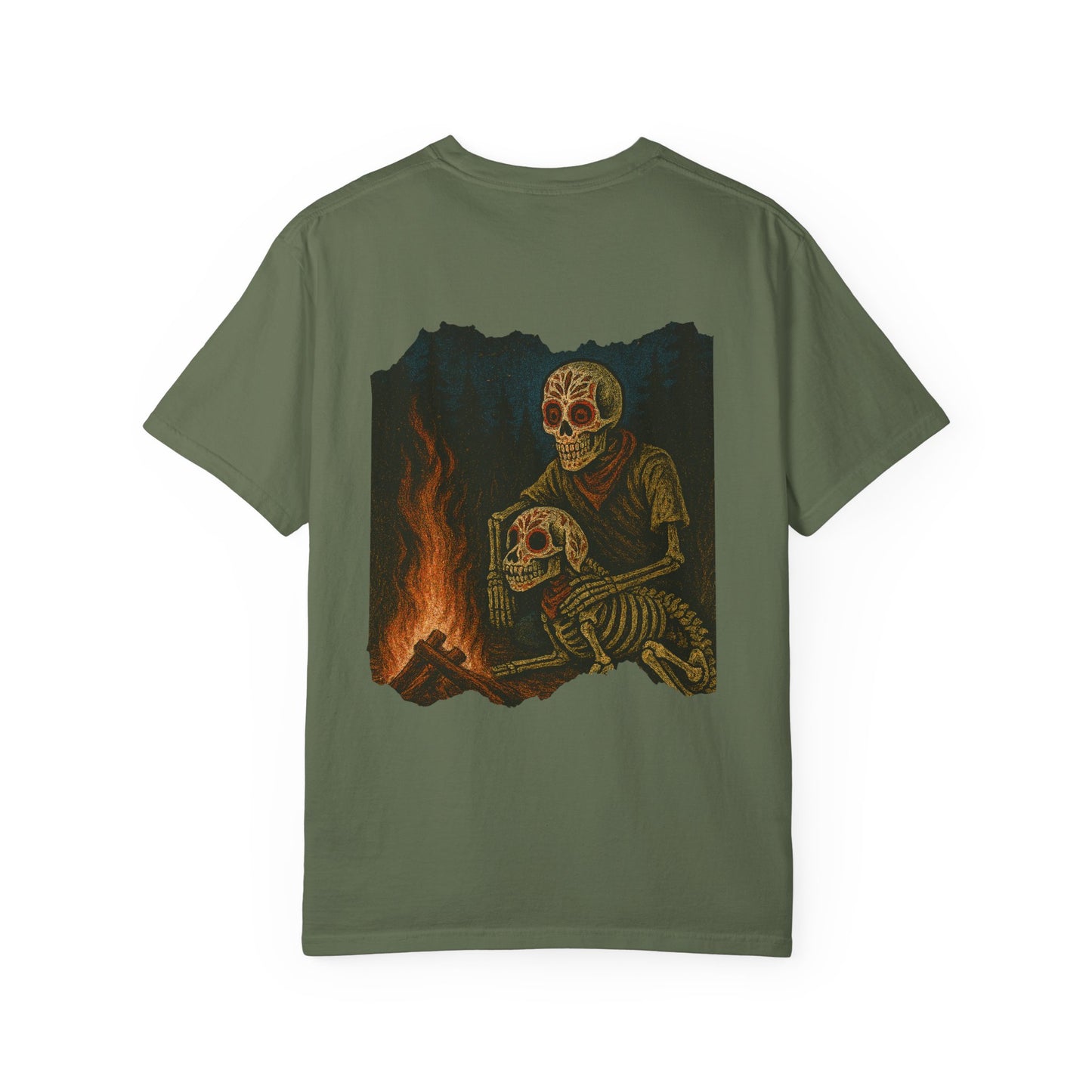 "Fireside Forever" – Skeleton & Dog Campfire Tee
