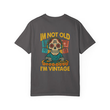 Skeleton DJ – “I’m Not Old, I’m Vintage” Retro Day of the Dead T-Shirt