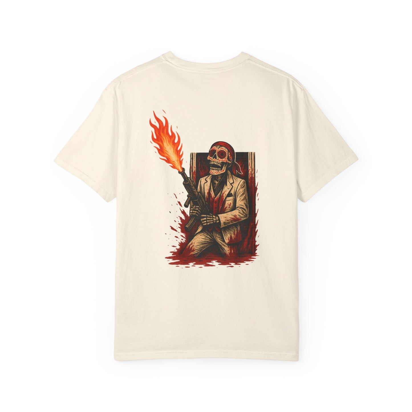 "Say Bone More Time" – Skeleton Warlord with Flamethrower Tee