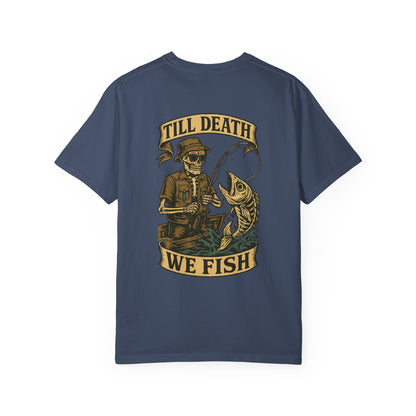 Till Death We Fish – Skeleton Angler Tee