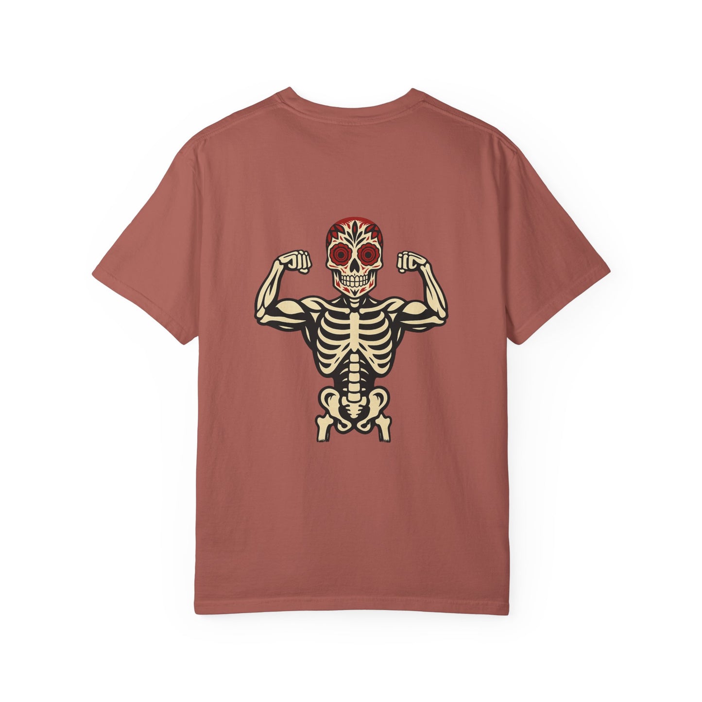 "Flex Till Death" – Muscular Skeleton Gym Tee
