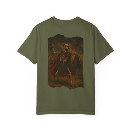 "Never Die, Just War" – Skeleton Spartan Warrior Tee