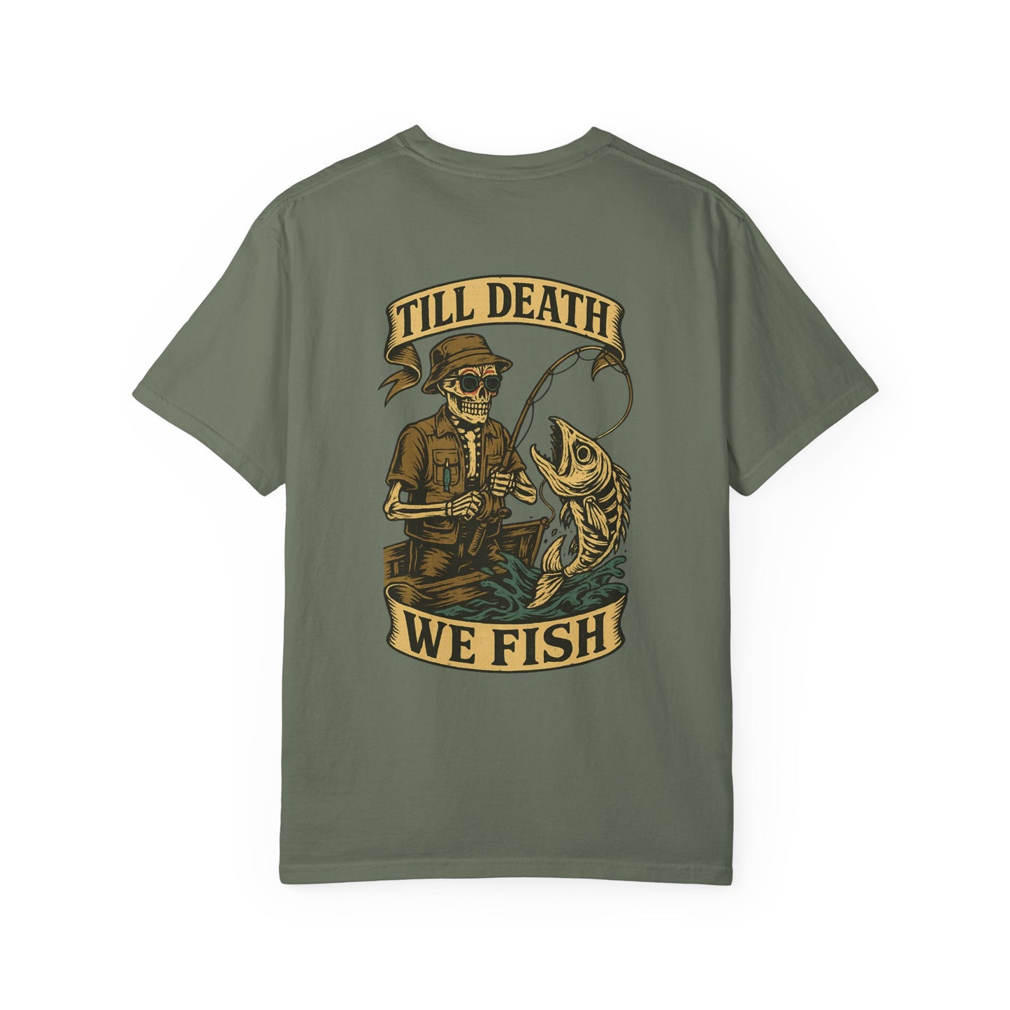 Till Death We Fish – Skeleton Angler Tee