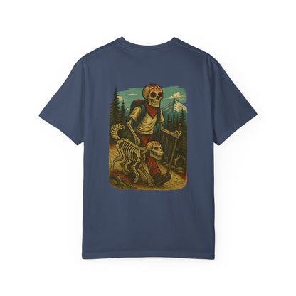 "Hike or Die" – Skeleton Trekker & Dog Adventure Tee