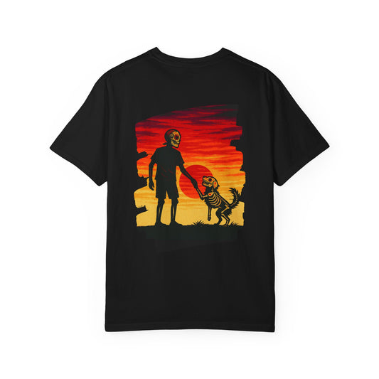 "Till the End, My Friend" – Skeleton & Dog Sunset Tee