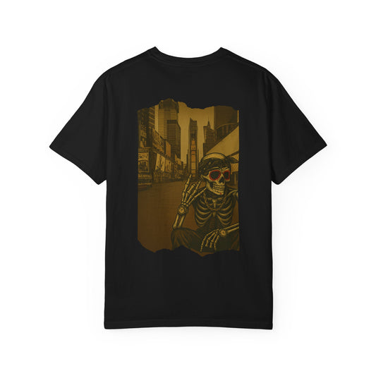 "Dead Time Hustle" – Skeleton in Times Square Tee