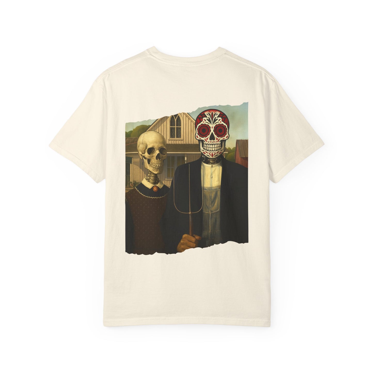 "American Ghoulthic" – Skeleton Farmstead Tee