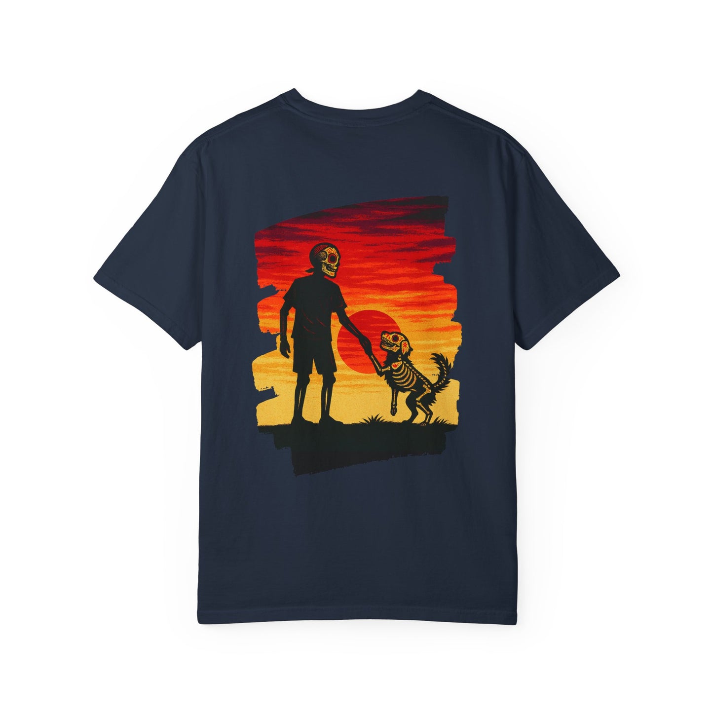 "Till the End, My Friend" – Skeleton & Dog Sunset Tee