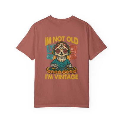 Skeleton DJ – “I’m Not Old, I’m Vintage” Retro Day of the Dead T-Shirt