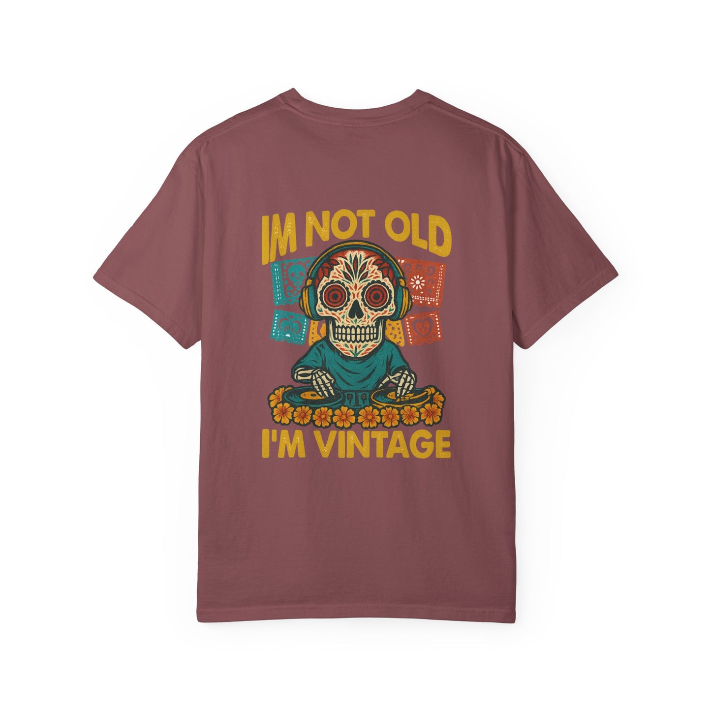 Skeleton DJ – “I’m Not Old, I’m Vintage” Retro Day of the Dead T-Shirt
