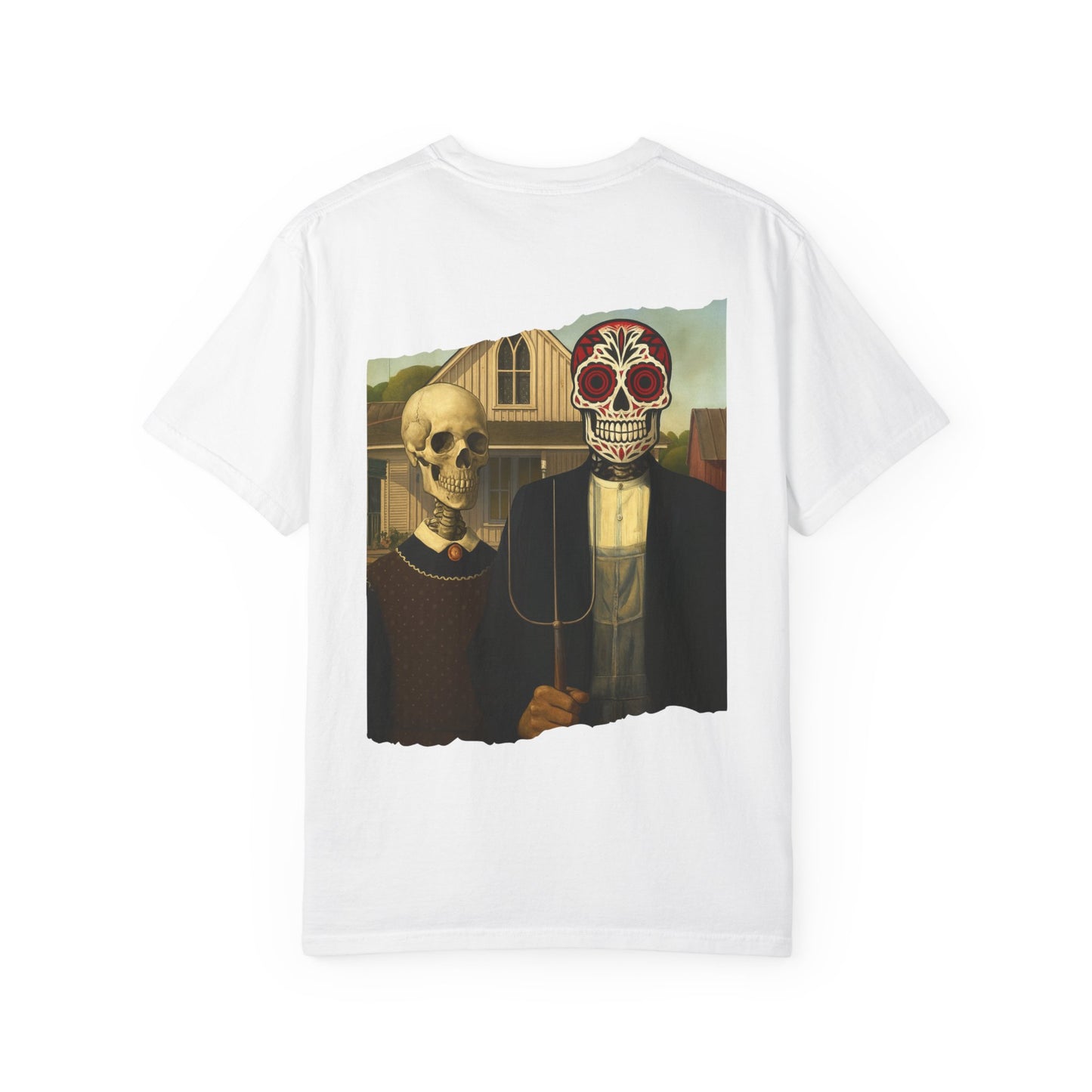 "American Ghoulthic" – Skeleton Farmstead Tee