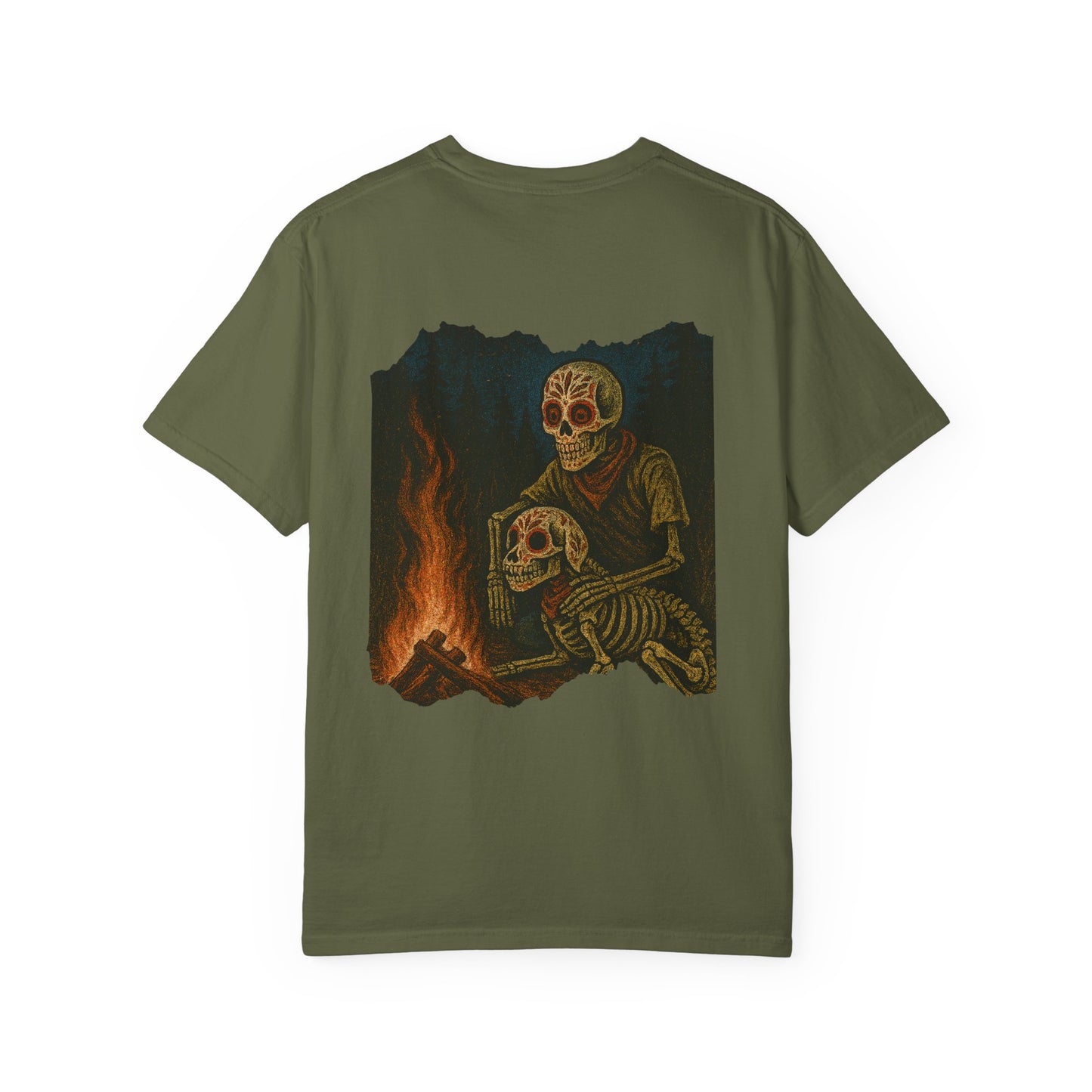 "Fireside Forever" – Skeleton & Dog Campfire Tee