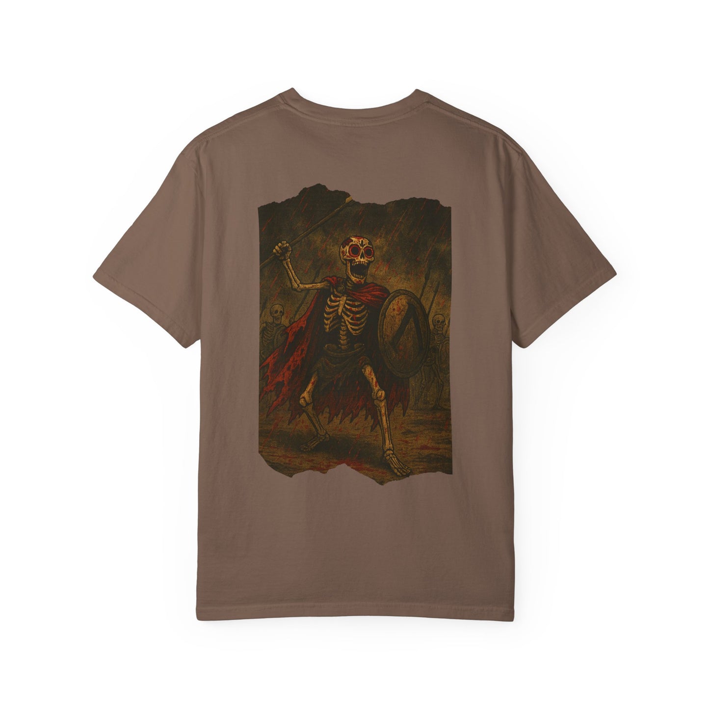 "Never Die, Just War" – Skeleton Spartan Warrior Tee