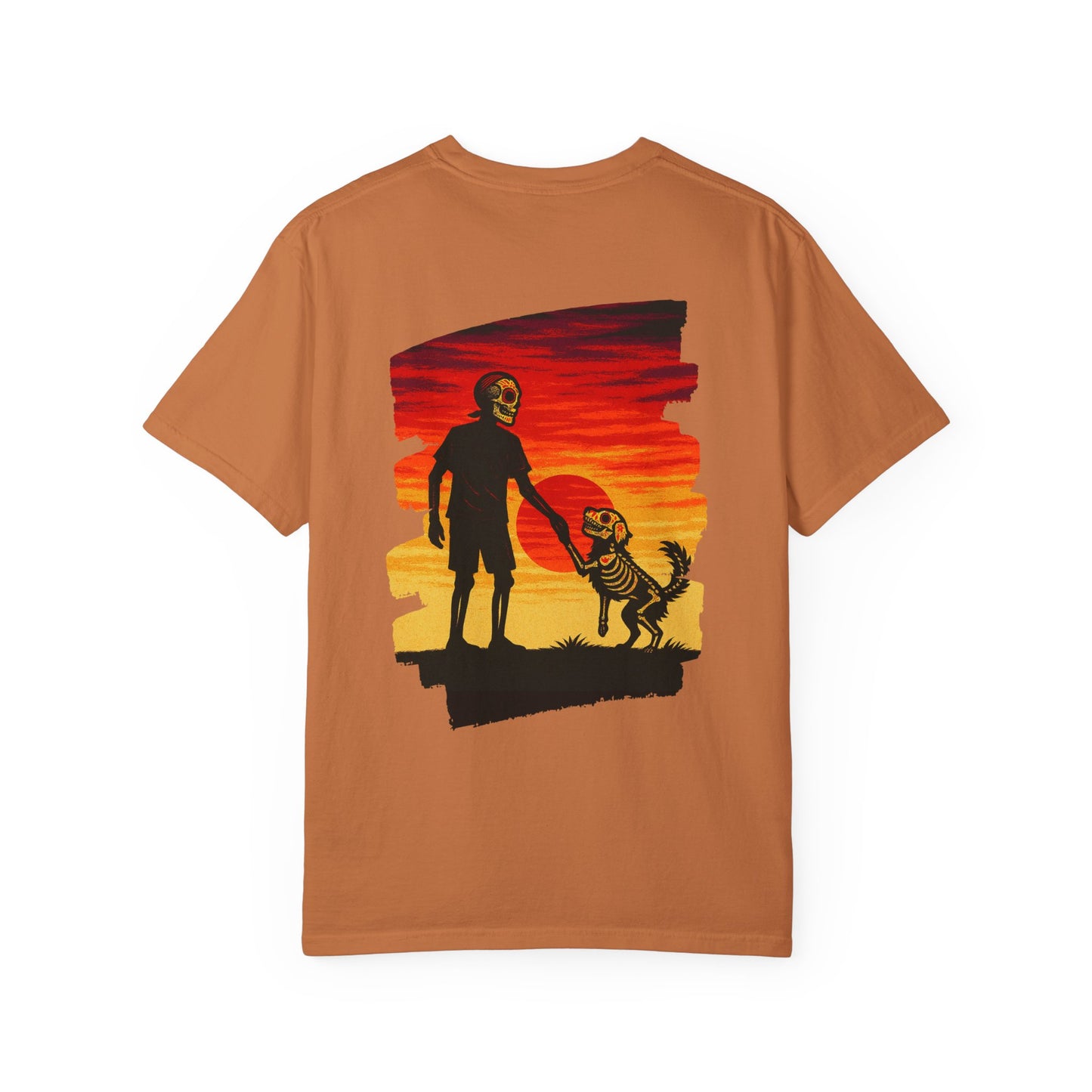 "Till the End, My Friend" – Skeleton & Dog Sunset Tee