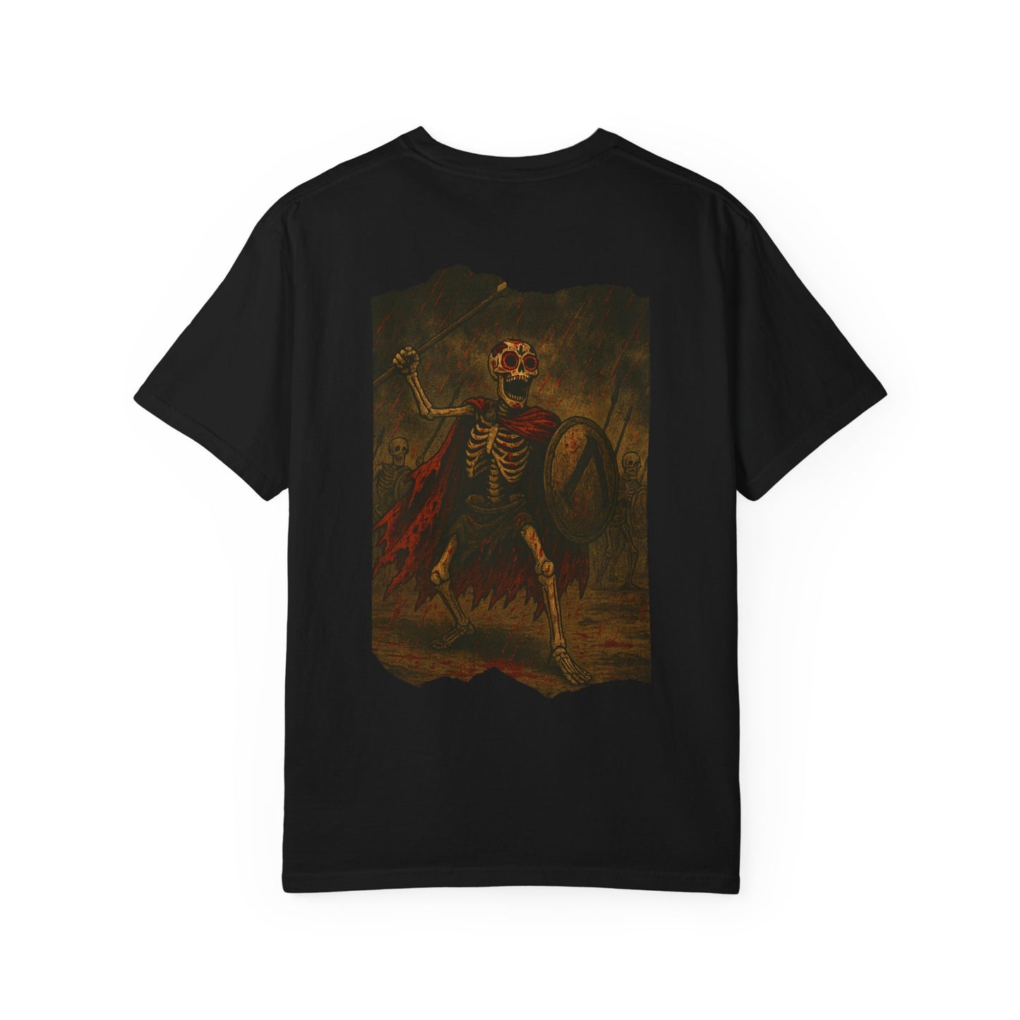 "Never Die, Just War" – Skeleton Spartan Warrior Tee