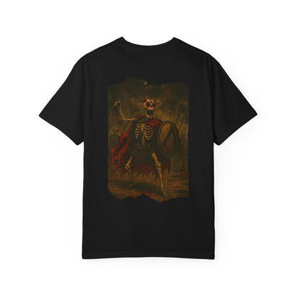 "Never Die, Just War" – Skeleton Spartan Warrior Tee