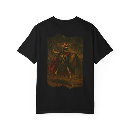 "Never Die, Just War" – Skeleton Spartan Warrior Tee