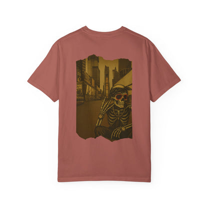 "Dead Time Hustle" – Skeleton in Times Square Tee