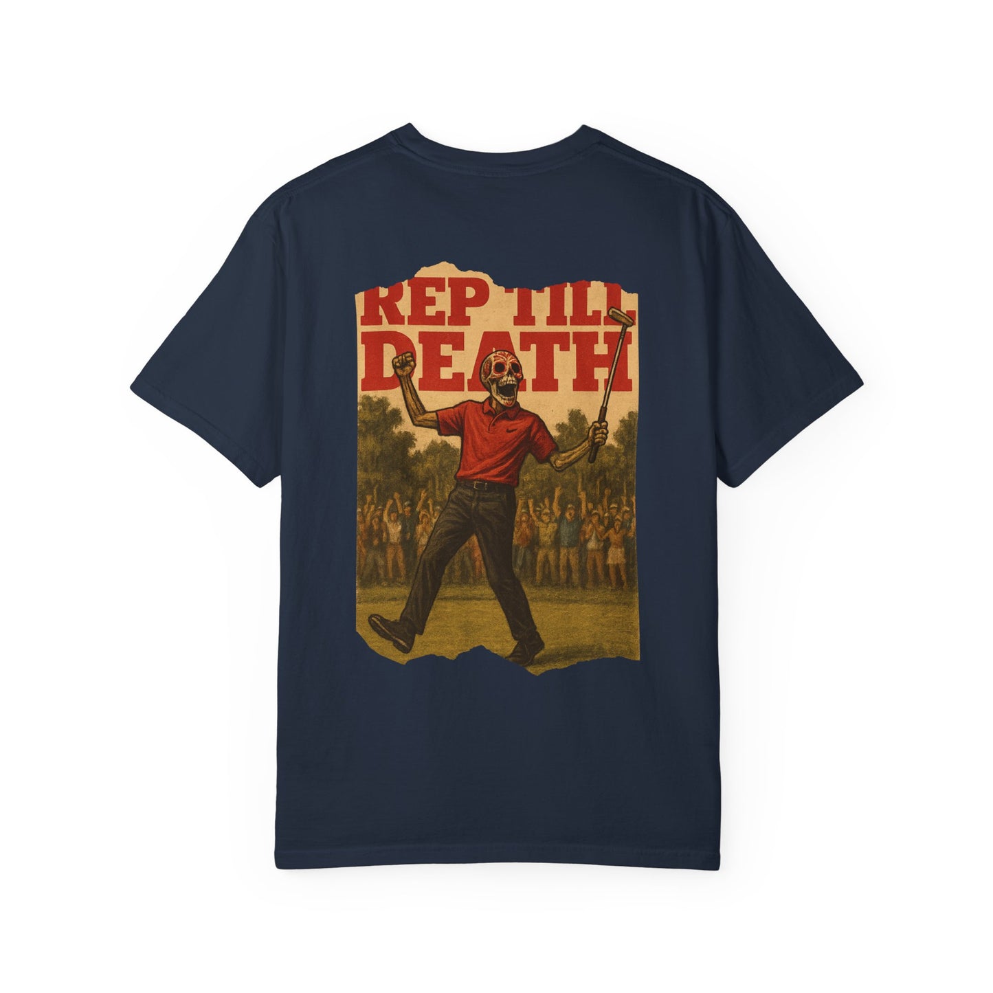 “Dead on the Green” – Golf Champion Skeleton Tee