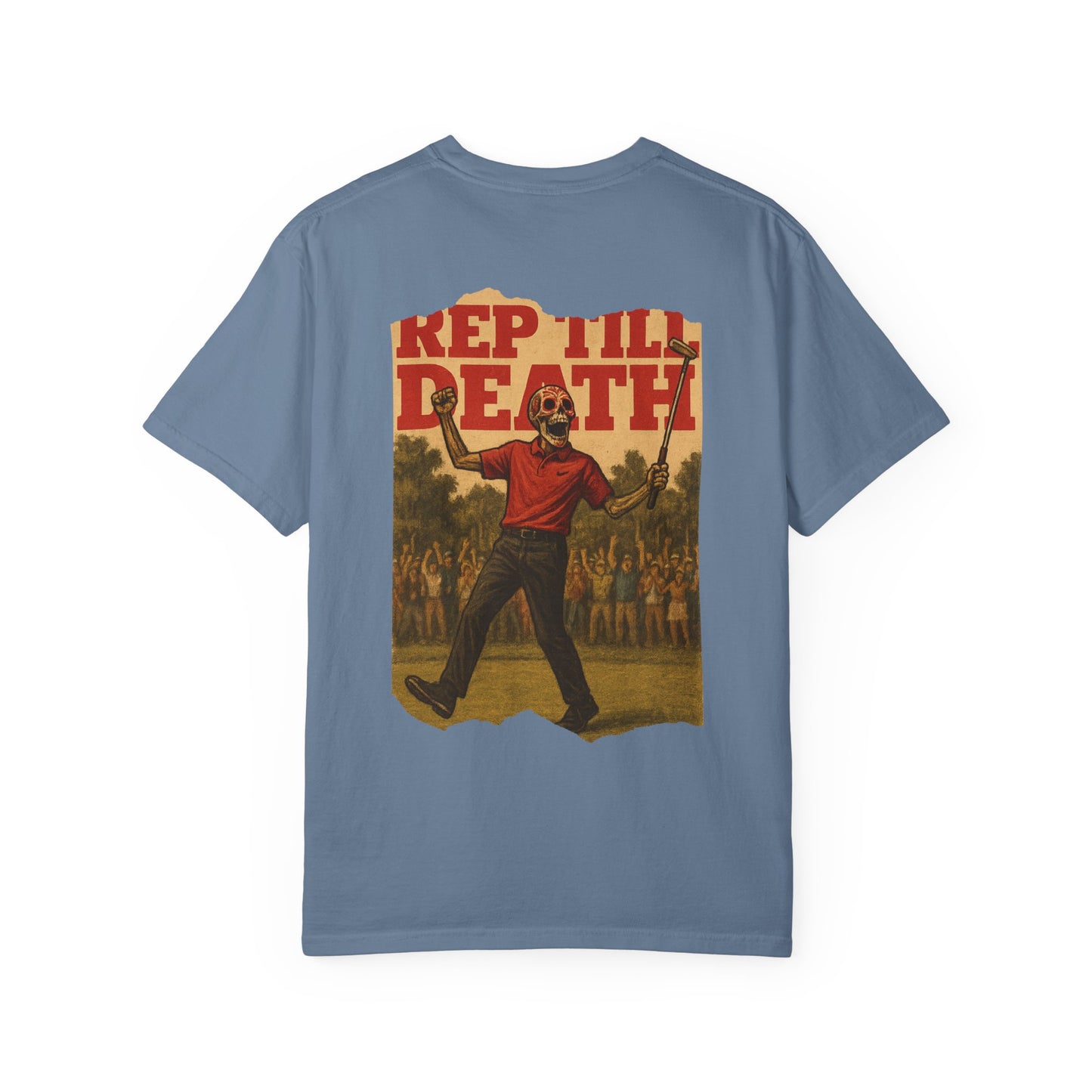 “Dead on the Green” – Golf Champion Skeleton Tee